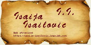 Isaija Isailović vizit kartica